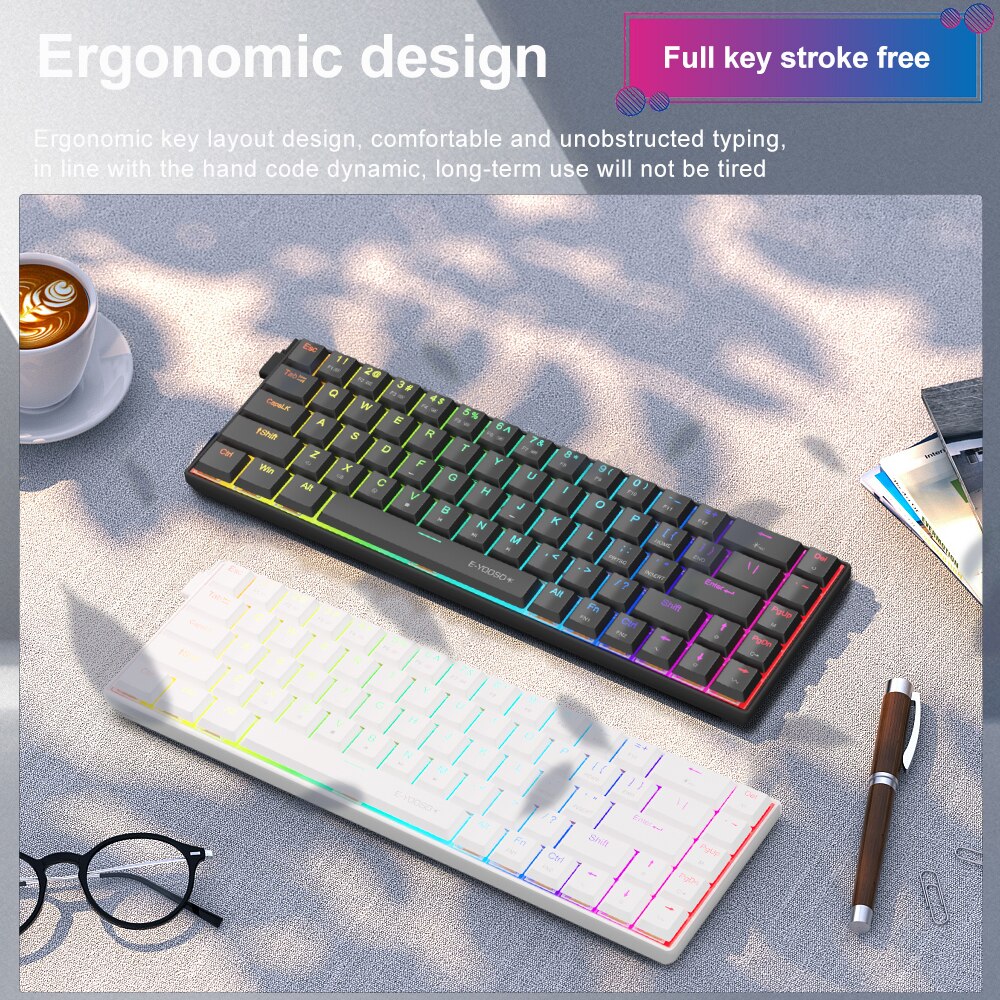 E-YOOSO A68 RGB Keyboard Gamin - Pc Gaming Pink ulasan dan harga