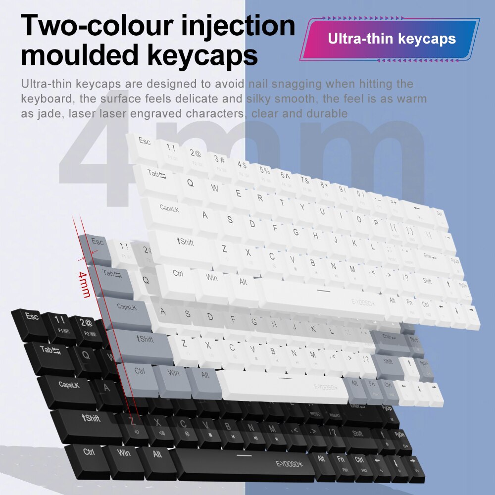 E-YOOSO A68 RGB Keyboard Gamin - Pc Gaming Pink ulasan dan harga
