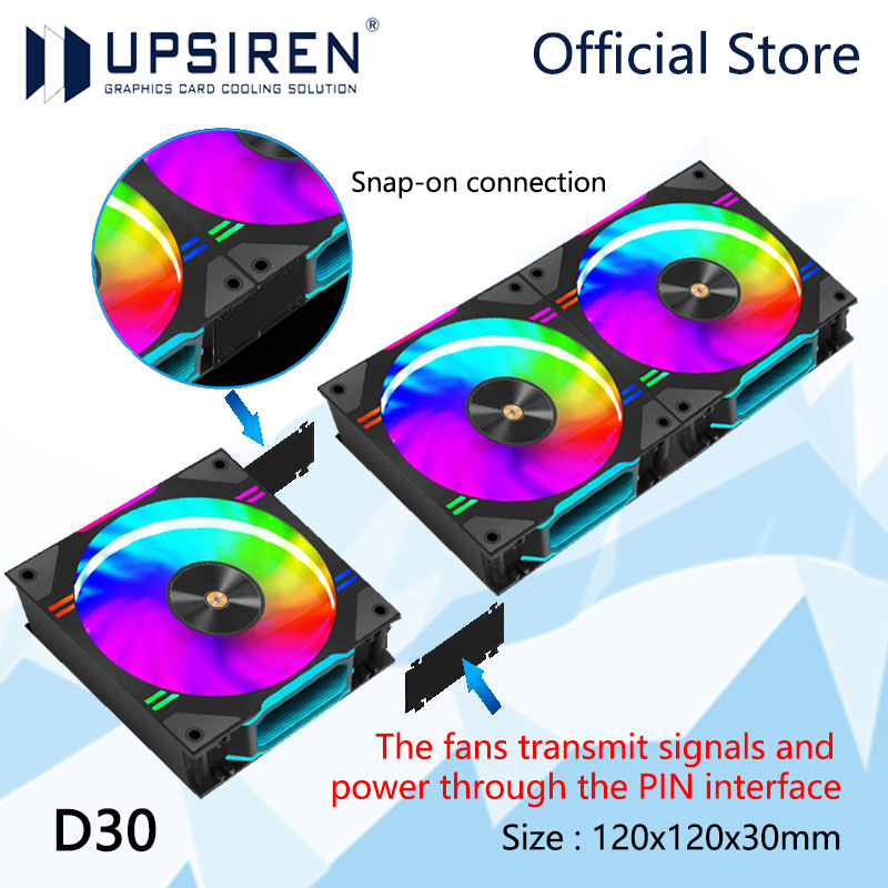 UPSIREN D30 120X120X30mm Kipas - Pc Water Cooling ulasan dan harga